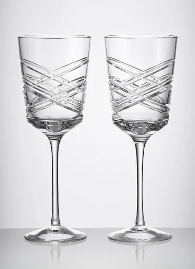 Waterford Crystal Aran White Wine Pair of Glasses Set of 2